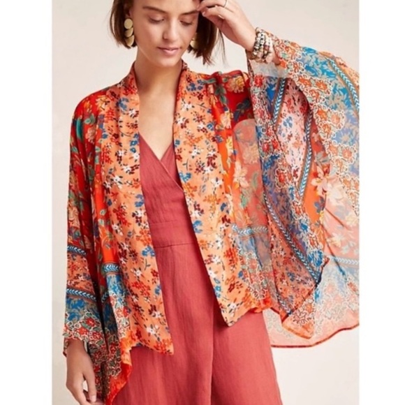 Anthropologie Tops - Anthropologie Akemi + Kin Hayley Mixed Print Kimono Shawl Cardigan One Size